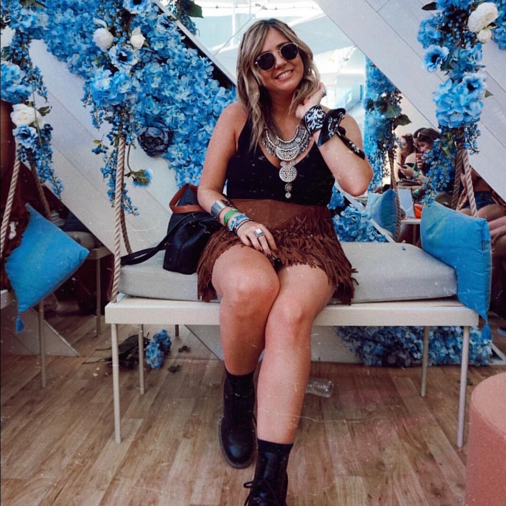 Fringe suede Leather skirt - Picture 2 of 4